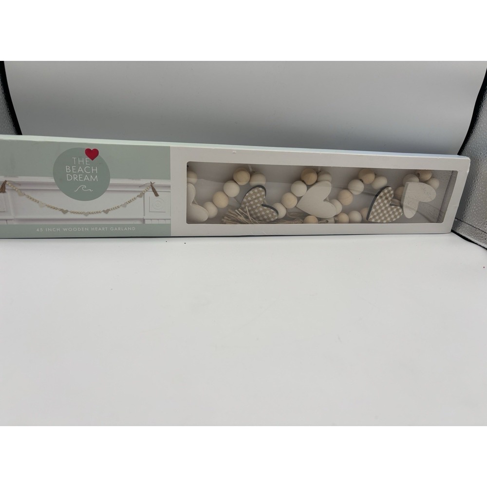 Valentines Day Wooden Heart Garland BNIB‎ The Beach Dream 45" Boho